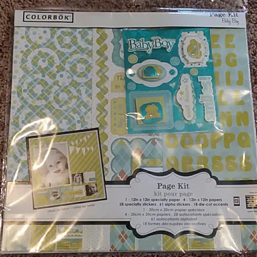 Scrapbook Page Kit for Baby Boy